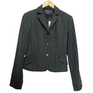 NWT BCBG Maxazria Pinstripe Women's 4 Button Blazer Mahogany Size Medium